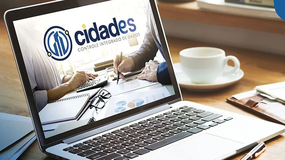 Imagem institucional do sistema CidadES em uma tela de computador